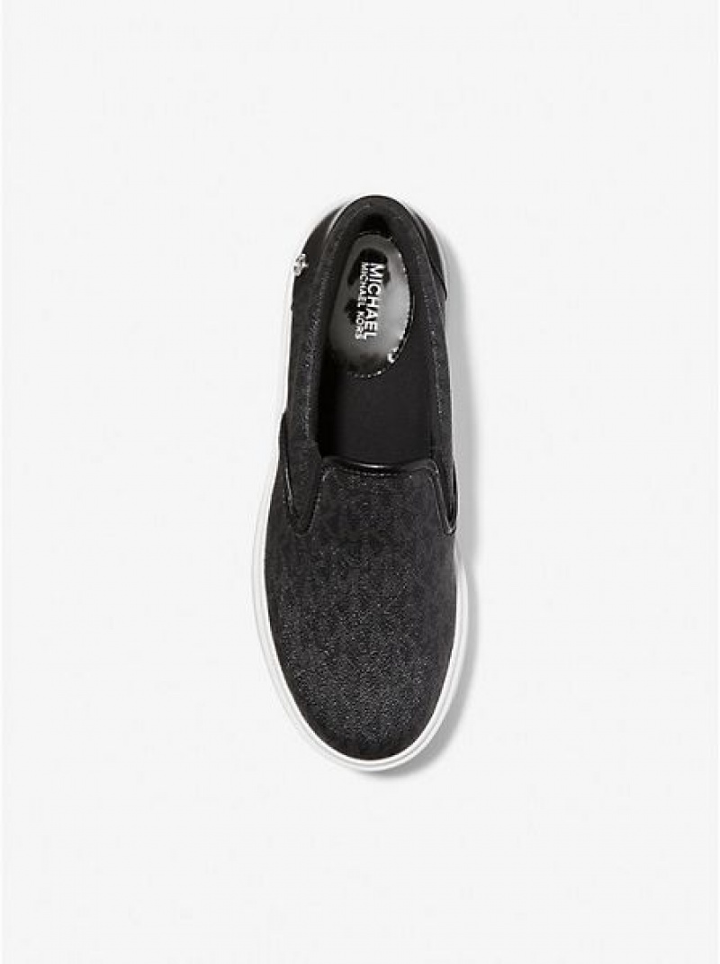 Dámské Slip On Tenisky Michael Kors Emmett Logo Černé | 430972-WFE