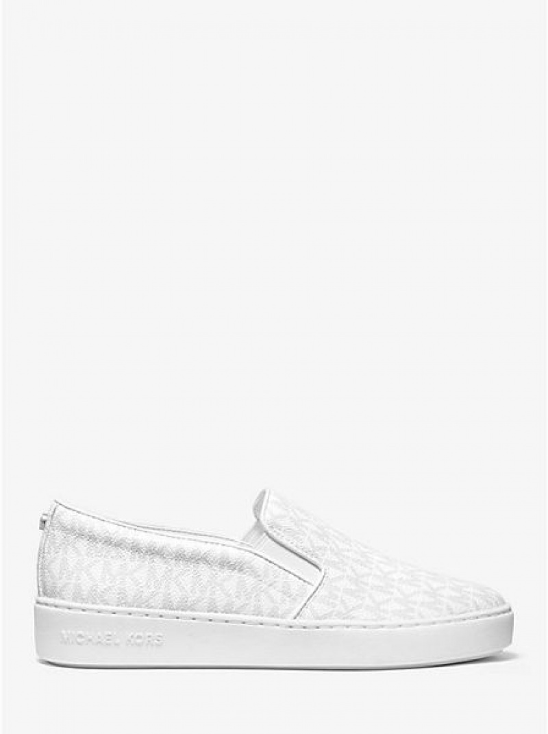 Dámské Slip On Tenisky Michael Kors Keaton Logo Černé Bílé | 973268-CVK