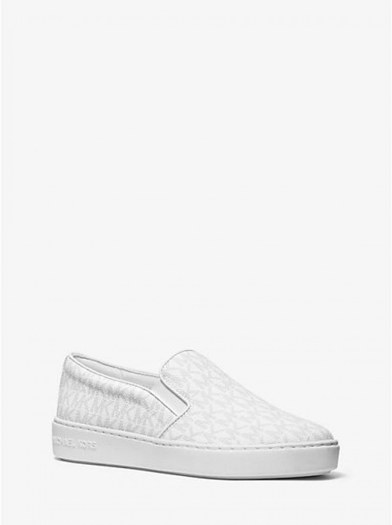 Dámské Slip On Tenisky Michael Kors Keaton Logo Černé Bílé | 973268-CVK