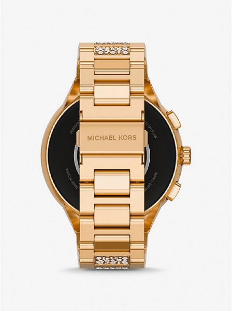 Pánské Hodinky Michael Kors Gen 6 Camille Pave Smart Zlaté | 370819-OSF