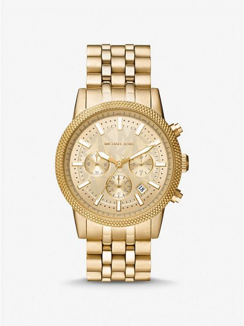 Pánské Hodinky Michael Kors Oversized Hutton Zlaté | 035629-NKC